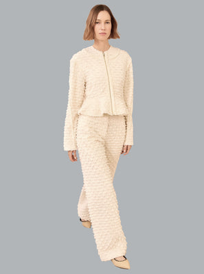 Rosalind Zip Peplum Jacket IVORY