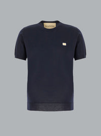 SHORT SLEEVE KNITWEAR VLOGO SIGNATURE NAVY