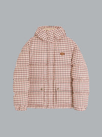 VLOGO SIGNATURE TECHNO PRINTED CHECK DOWN JACKET