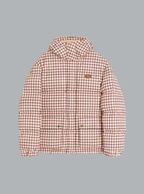 VLOGO SIGNATURE TECHNO PRINTED CHECK DOWN JACKET