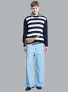 Cashmere And Wool Navy Dessin