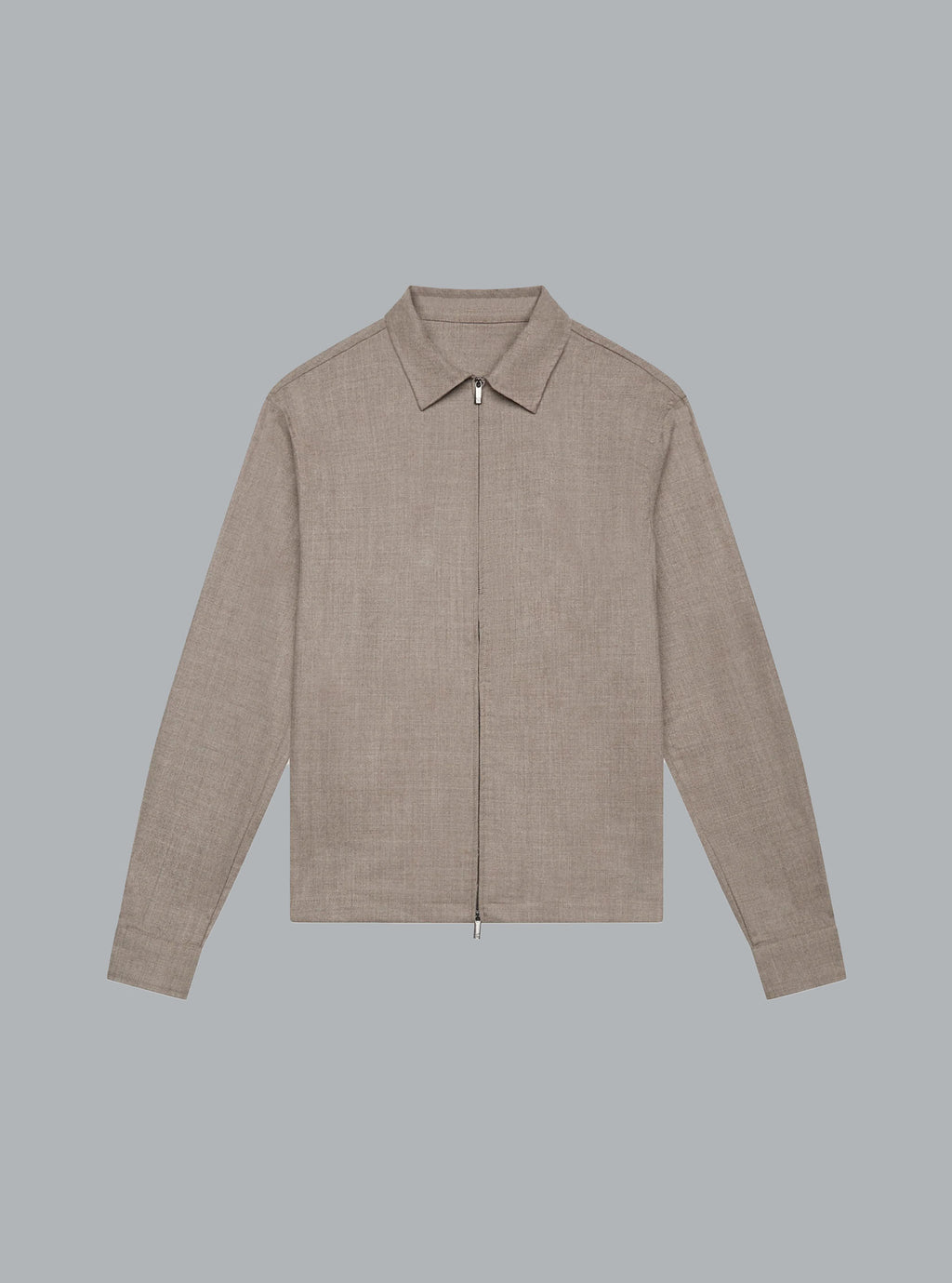 FLANNEL STRETCH OVERSHIRT LIGHT BEIGE