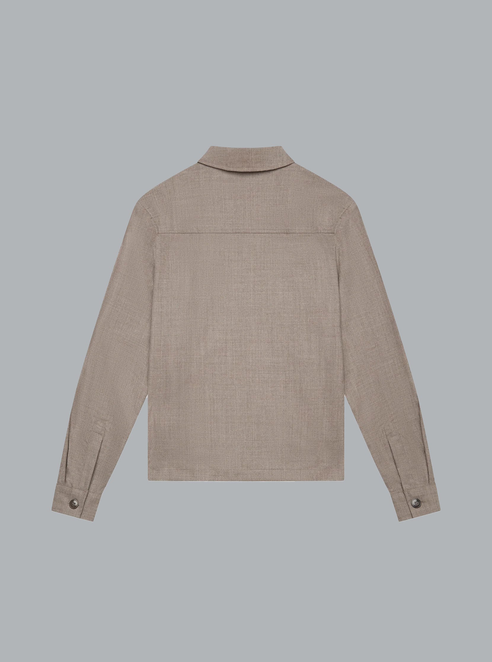 FLANNEL STRETCH OVERSHIRT LIGHT BEIGE