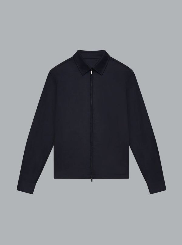 FLANNEL STRETCH OVERSHIRT DARK NAVY