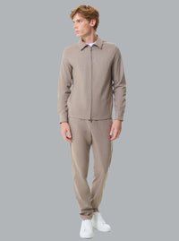 FLANNEL STRETCH OVERSHIRT LIGHT BEIGE