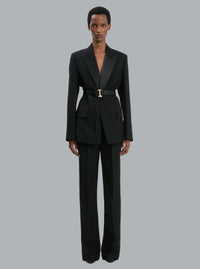 BELTED TAILORED JACKET BLACK