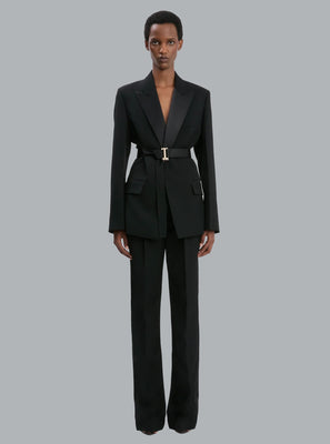 BELTED TAILORED JACKET BLACK