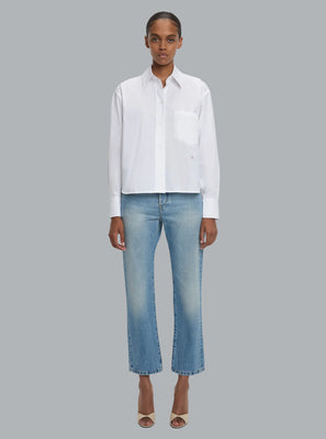 CROPPED LONG SLEEVE SHIRT WHITE