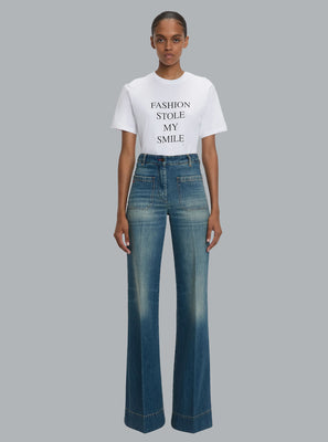 SLOGAN TEE FASHION STOLE MY SMILE White Fashion Stole My Smile