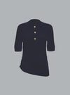 TWIST DETAIL POLO TOP NAVY