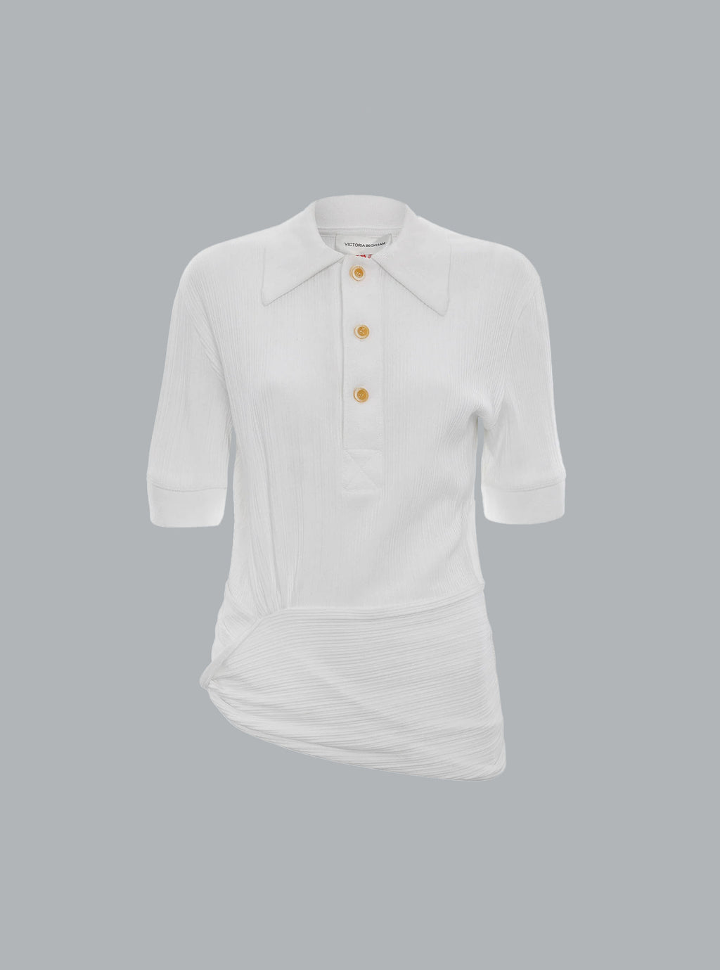 Poloshirt mit Twist-Detail WHITE