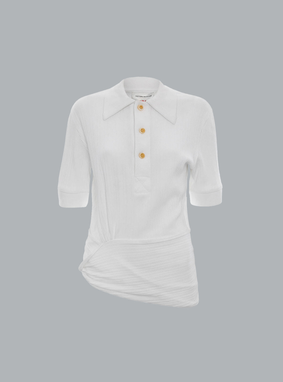 Poloshirt mit Twist-Detail WHITE