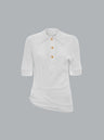 Poloshirt mit Twist-Detail WHITE