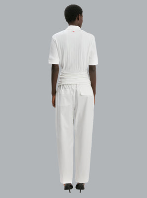 TWIST DETAIL POLO TOP WHITE