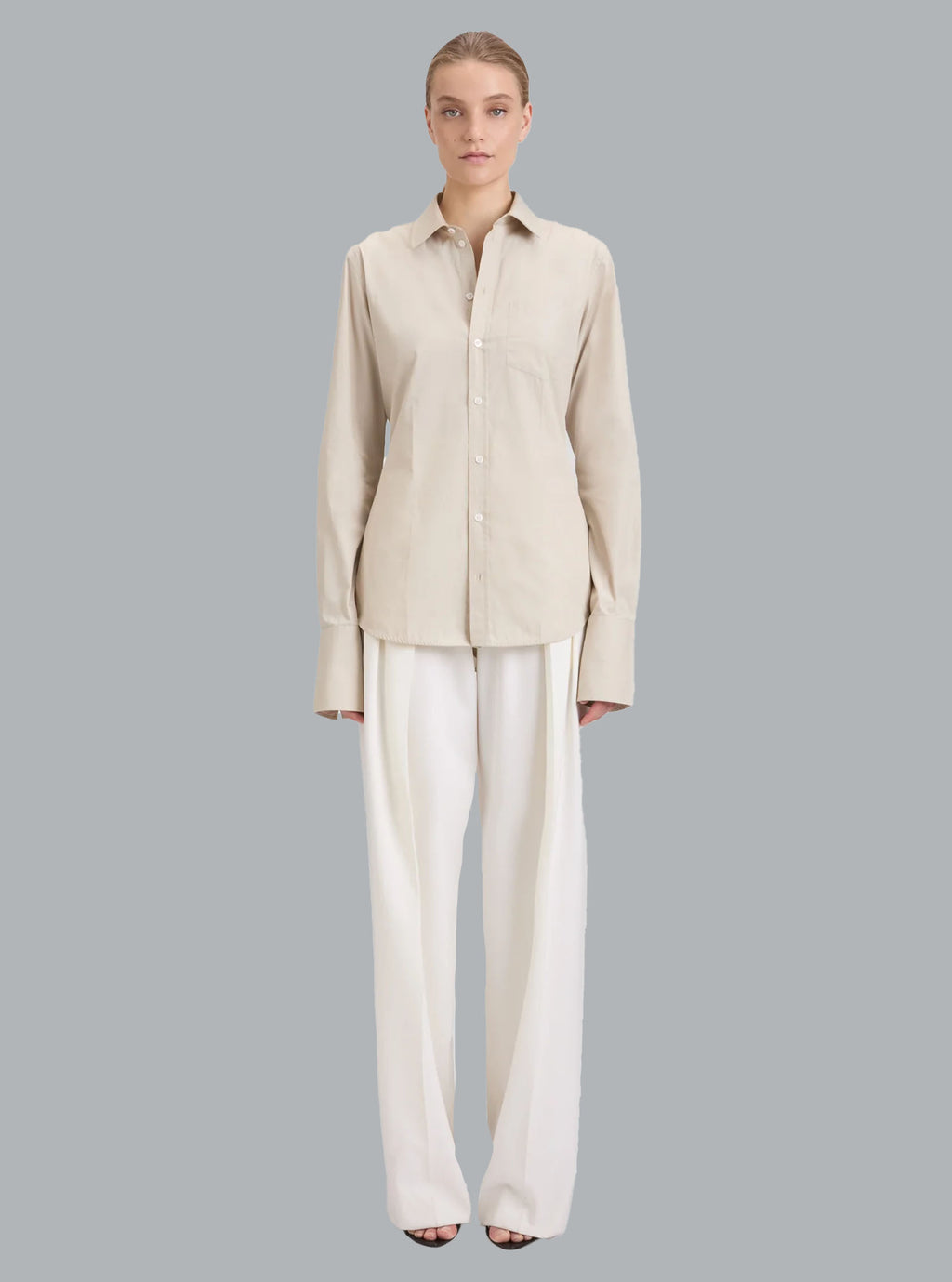 TAB DETAIL LONG SLEEVE SHIRT