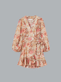 Daglicht mini wikkeljurk met ruches