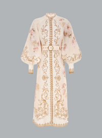 HYPNOTIC BUTTONED MIDI DRESS