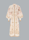 HYPNOTIC BUTTONED MIDI DRESS