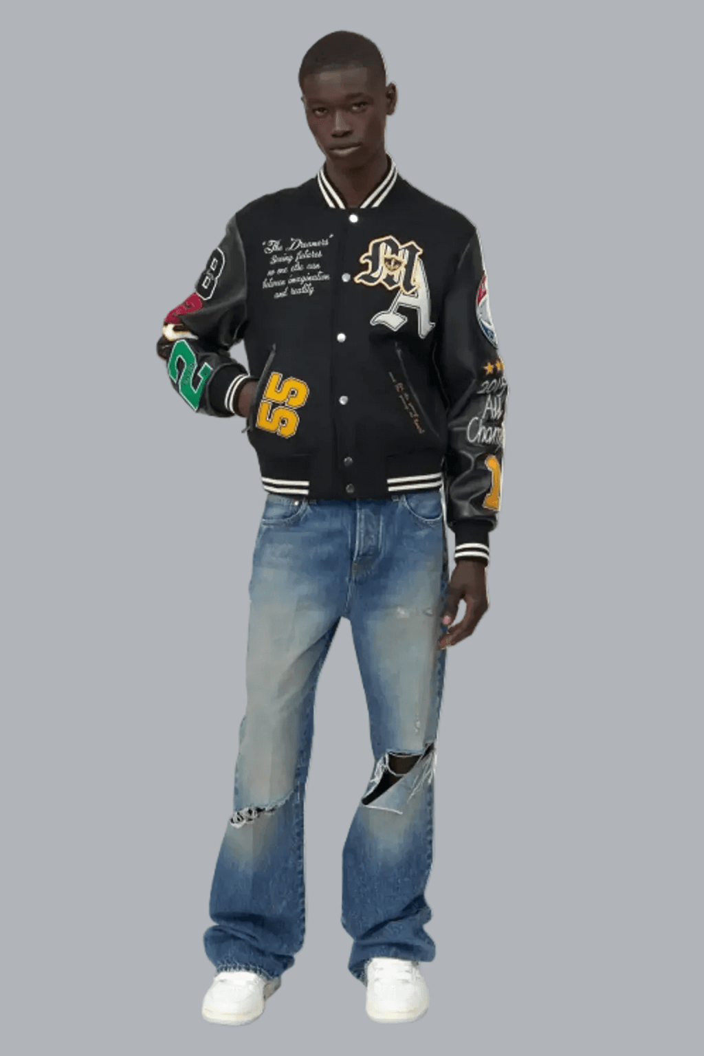 VARSITY PATCH JACKET BLACK