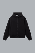 Hoodie van biologisch katoen fleece, zwart.