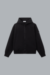 ORGANIC COTTON FLEECE HOODIE SWEATER BLACK