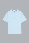 CAMO COMPASS' PRINT ORGANIC COTTON JERSEY T-SHIRT POWDER BLUE