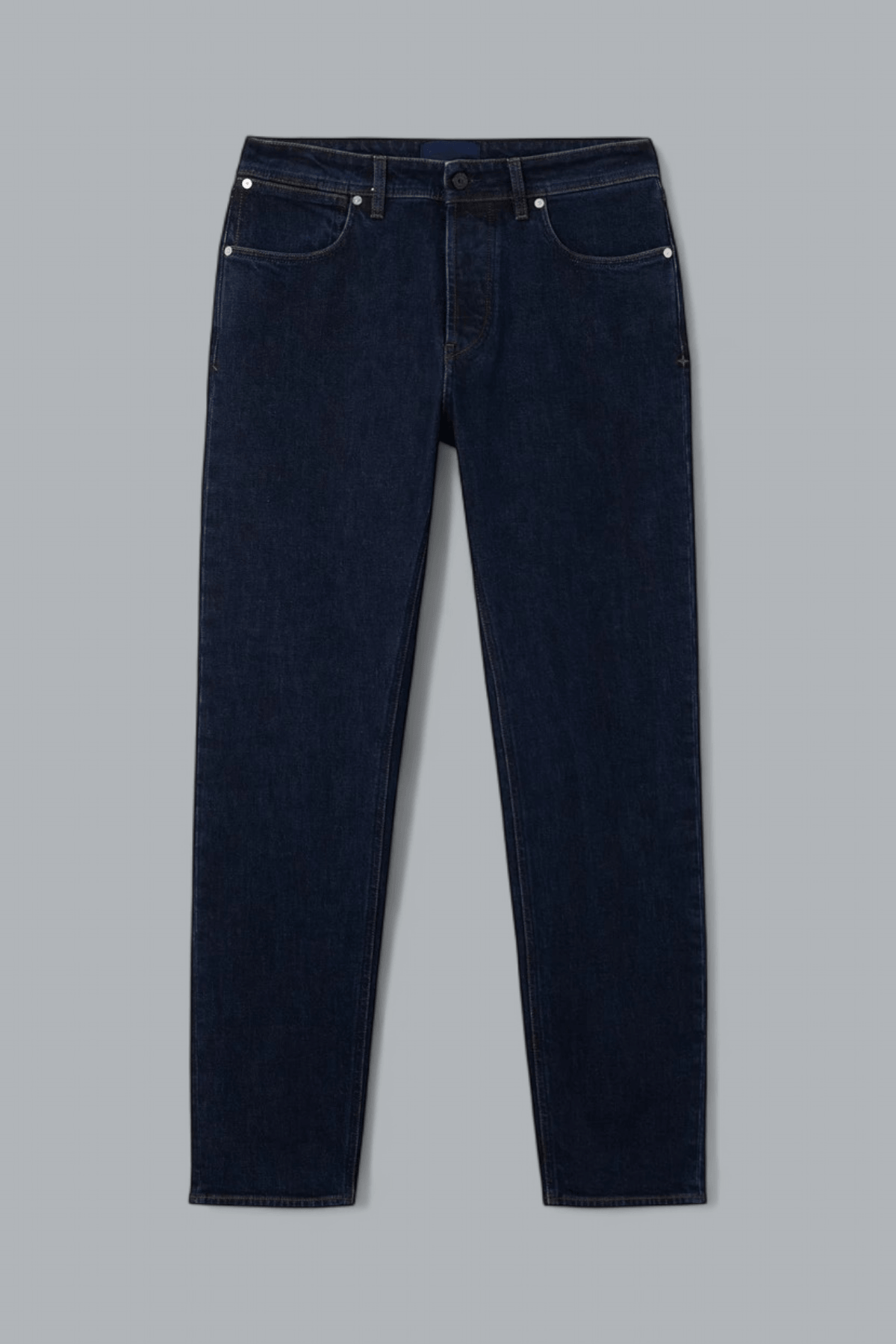 STRETCH INDIGO DENIM RINSED SLIM FIT JEANS