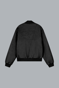 Leather Varsity Jacket Black