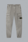 STRETCH ORGANIC BROKEN TWILL COTTON 'OLD' EFFECT CARGO PANTS