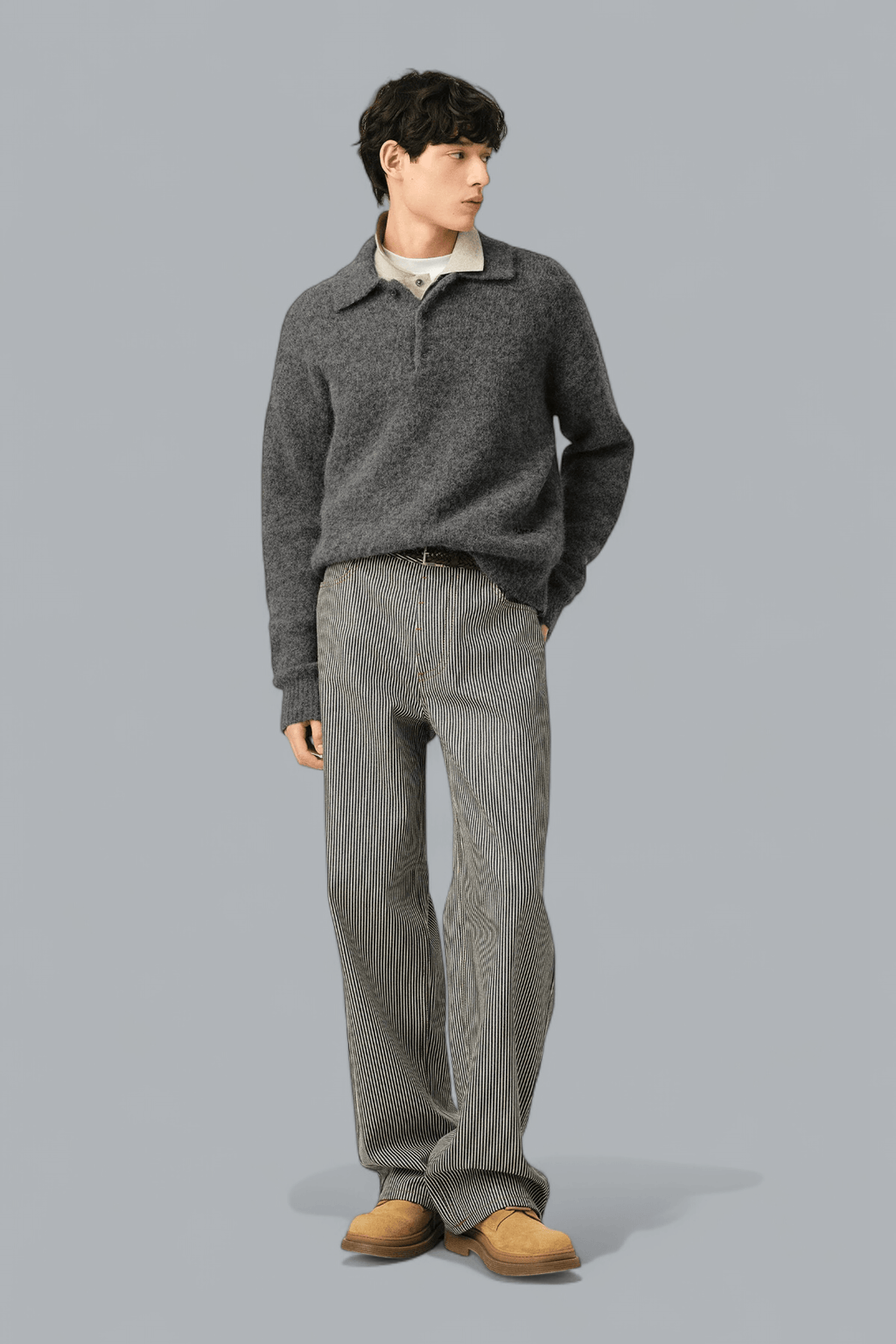 WOOL AND ALPACA AMI POLO SHIRT