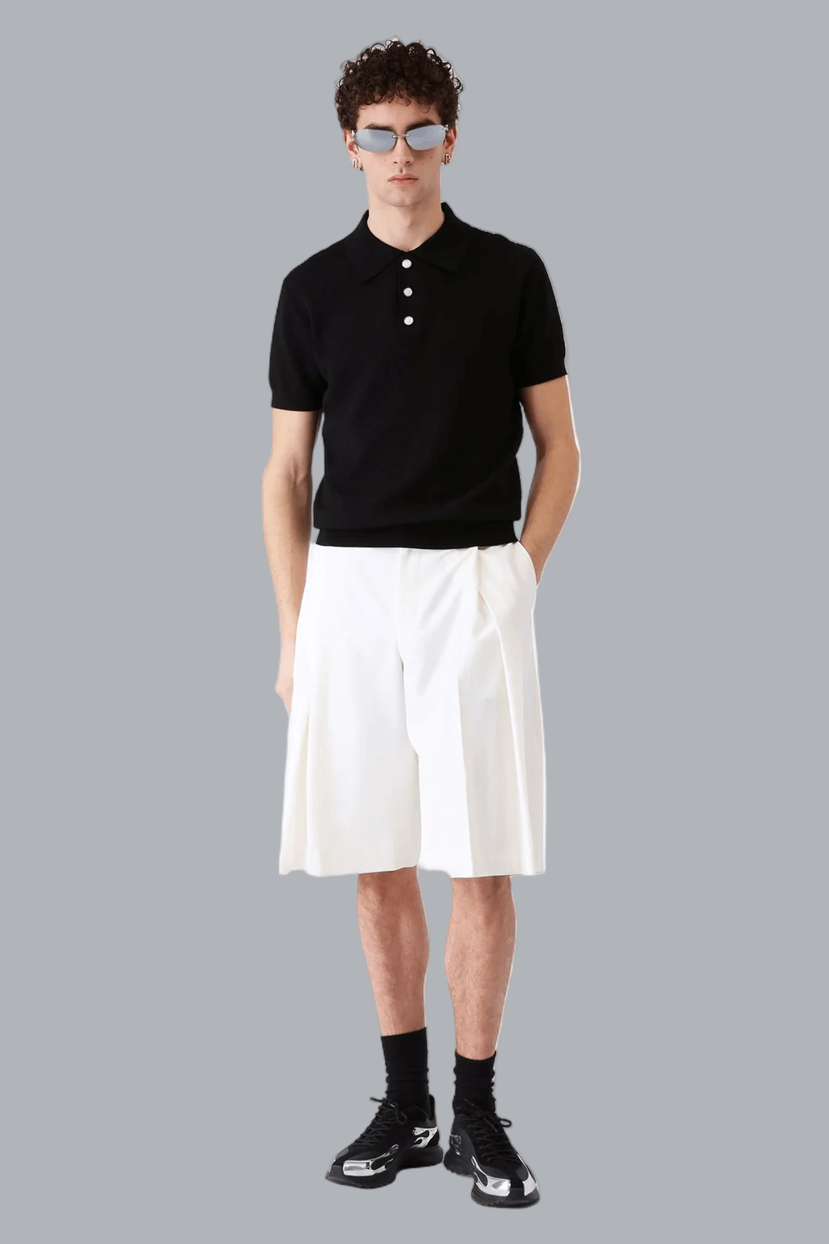 Plissierte Baggy-Shorts