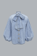INDRA DENIM TIE BLOUSE