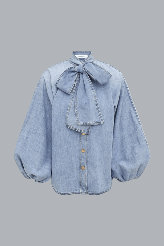 INDRA DENIM TIE BLOUSE