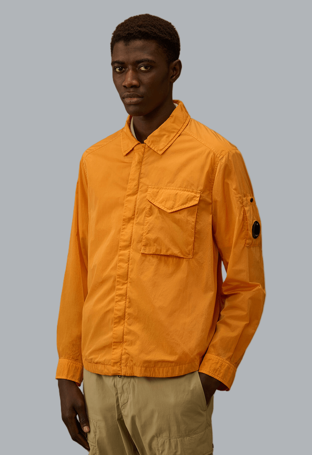 CHROME-R ZIPPED LENS OVERSHIRT ORANGE