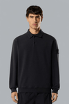 ORGANIC COTTON STRETCH FLEECE GHOST POLO SWEATER