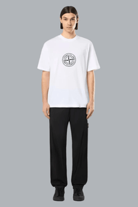 ALL AROUND COMPASS' PRINT ORGANIC COTTON JERSEY T-SHIRT WHITE