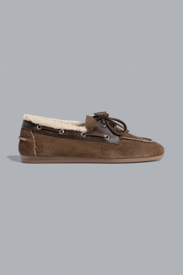 BOAT LOAFERS BRUSHED LEATHER FUR