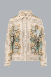 ROYAL SEA MULTICOLOR CROCHET DETAIL SHIRT