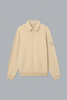 ORGANIC COTTON STRETCH FLEECE GHOST POLO SWEATER