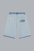 Denim shorts binnenstebuiten Denim gebleekt