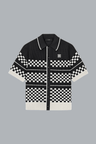 CHECKERED MESH SHIRT BLACK