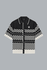 Geruit mesh shirt zwart