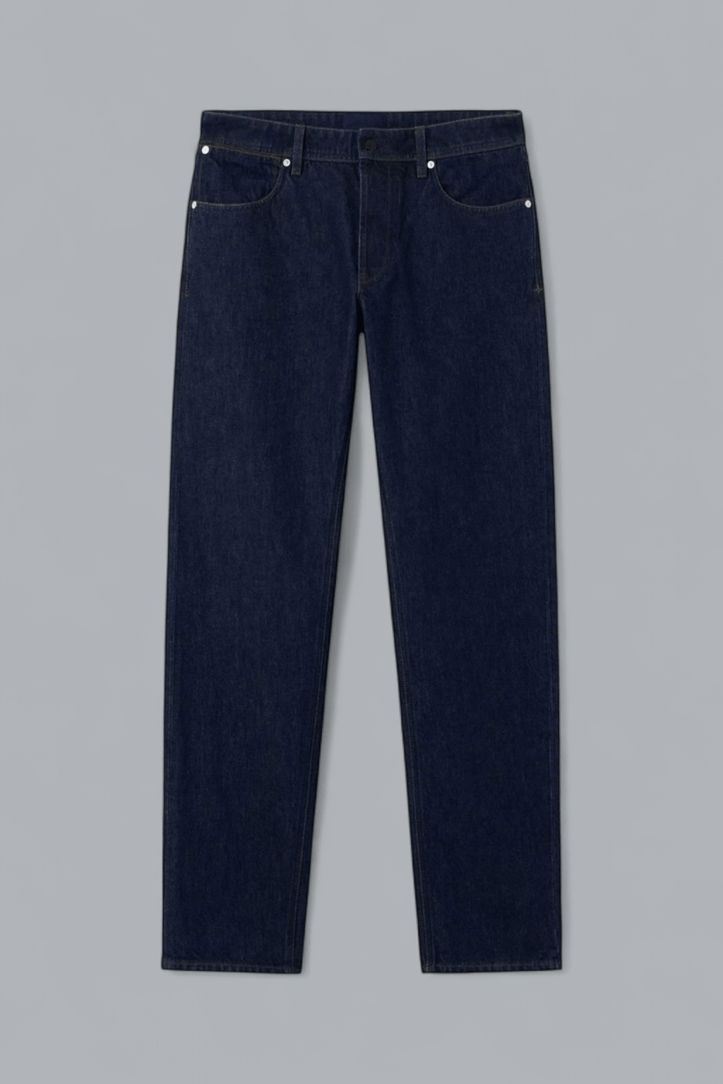 INDIGO DENIM RINSED STRAIGHT FIT JEANS