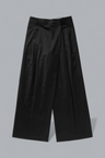 CALENDERED WOOL MID WAIST PANTS