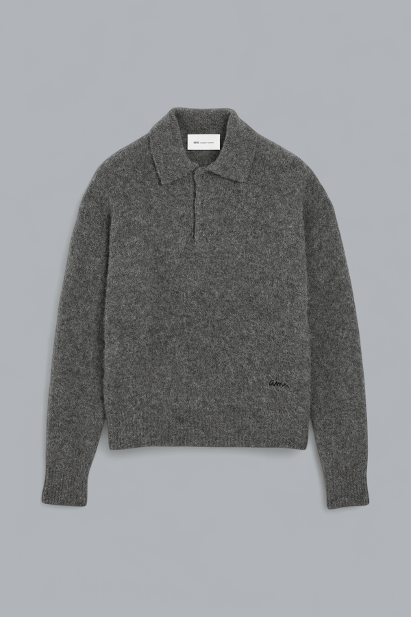 WOOL AND ALPACA AMI POLO SHIRT
