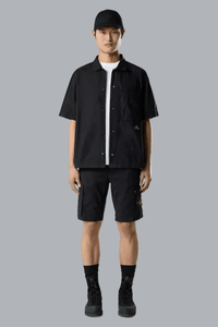 STRETCH ORGANIC COTTON TWILL SHORTS BLACK