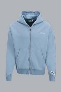 Washed A Logo Zip Through Hoodie