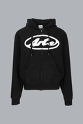 Circle Logo Zip Hoodie Black