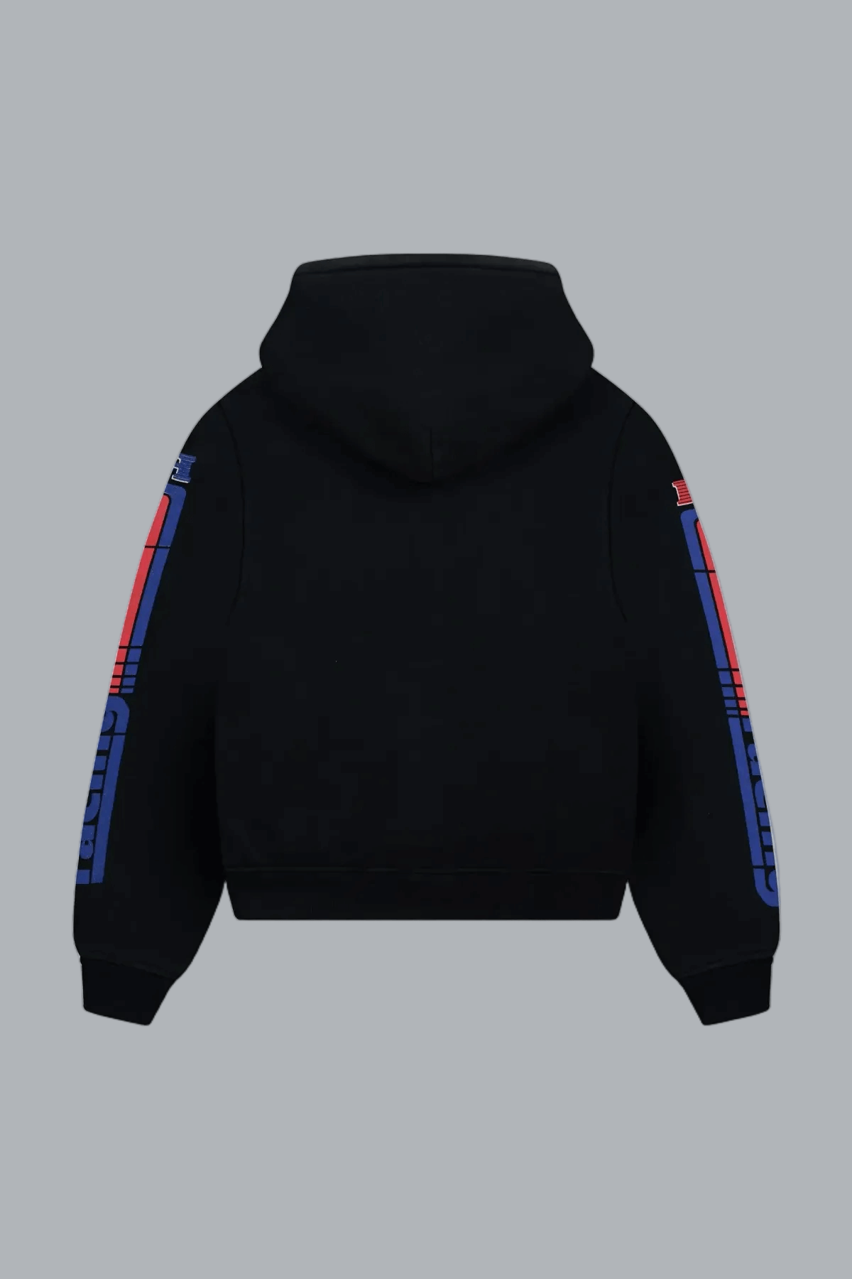 SPLIT PETROL LOGO HOODIE VINTAGE BLACK/ RED/ BLUE