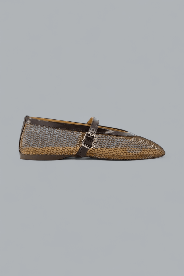 PATENT BALETTO MESH BALLERINAS